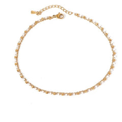 Gold Plated Beaded Anklet