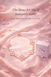 Four Leaf clover Rose Bracelet (Free Gift Box)