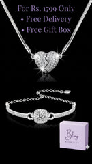 The Love Duo ( Heart Magnetic Necklace + Crystal Bracelet)