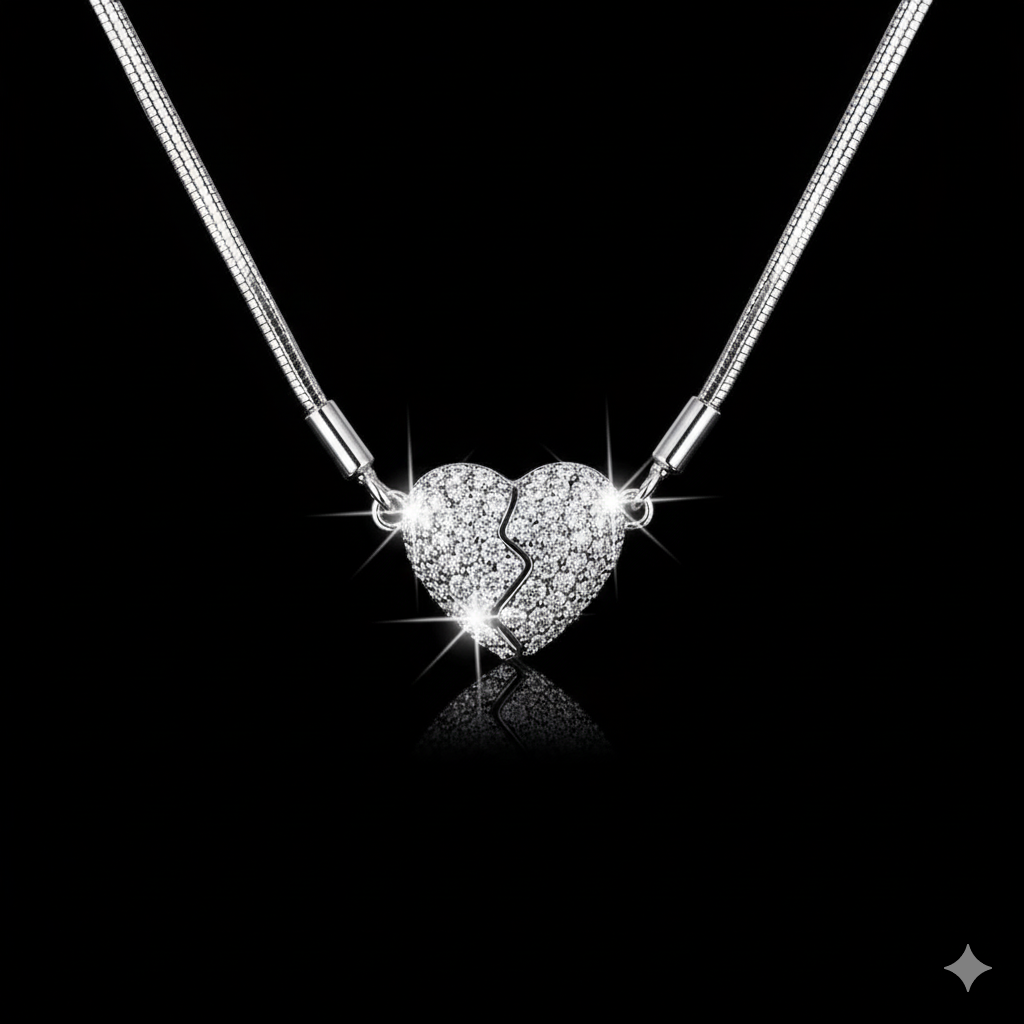 The Love Duo ( Heart Magnetic Necklace + Crystal Bracelet)