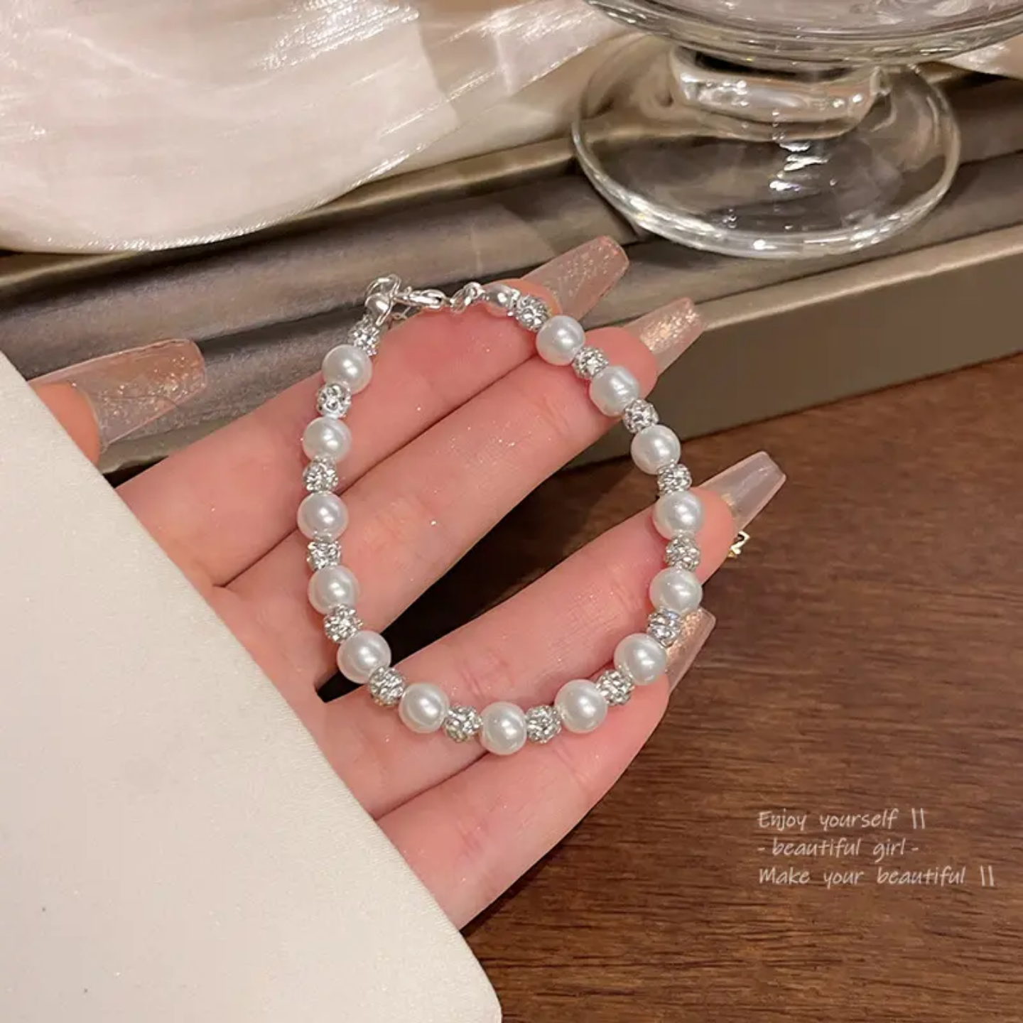 Round Pearl Dainty Bracelet
