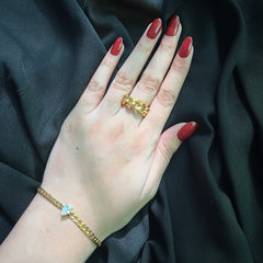 18K Gold-Plated Bracelet and Ring Set